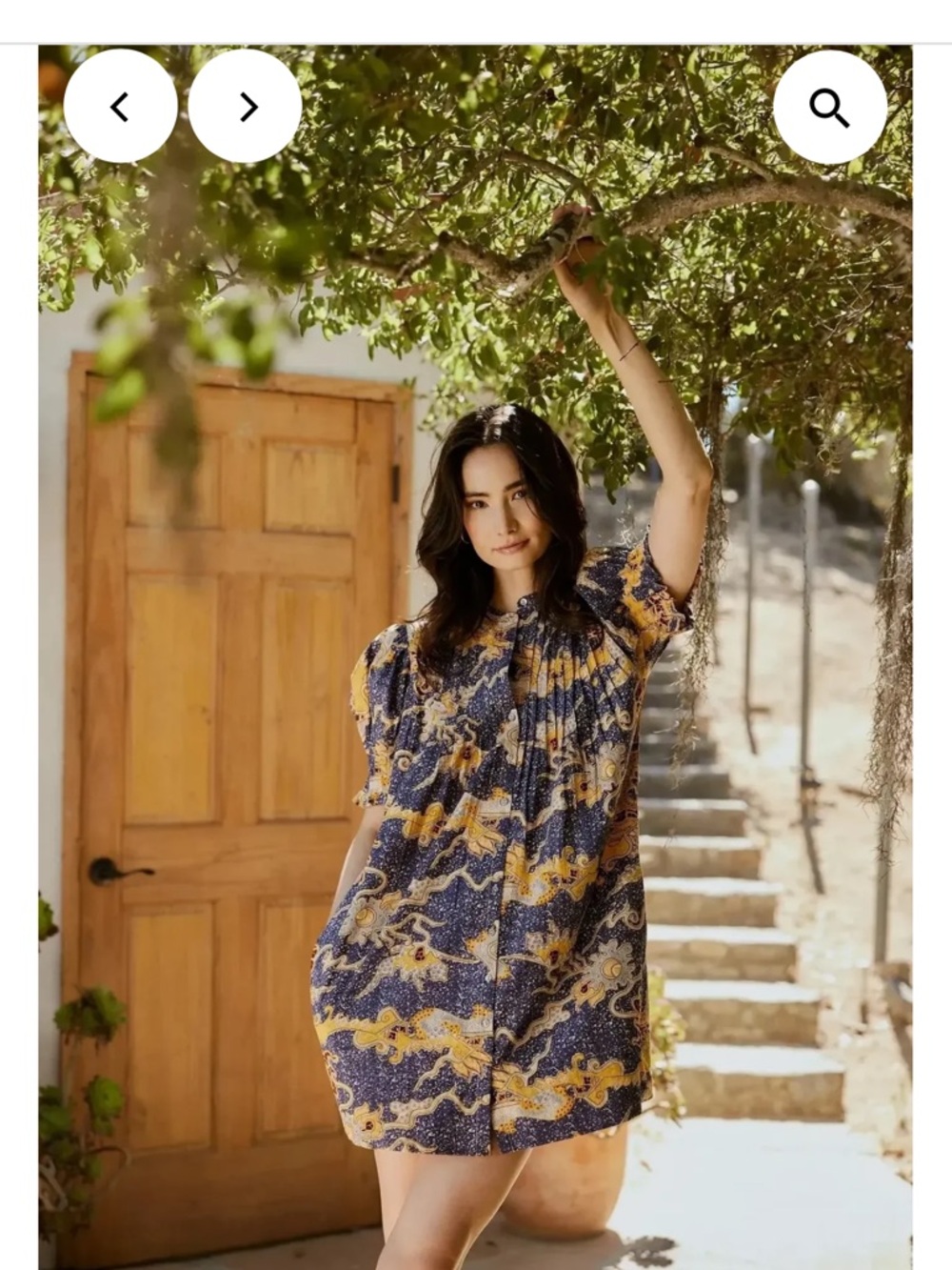 Cleobella Nadia Mini Dress Blue Castello Size Medium